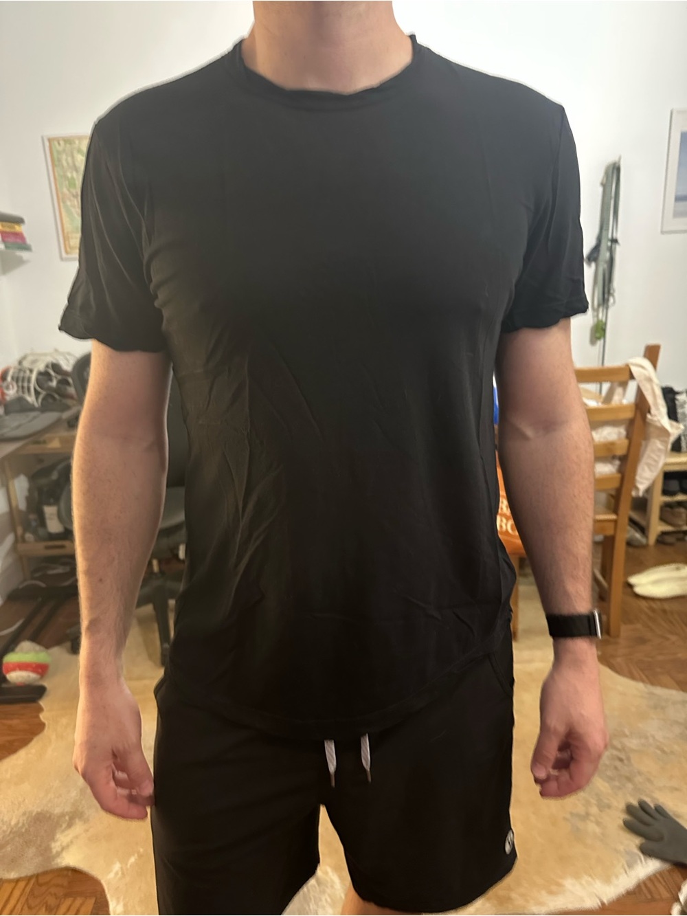 James Perse Black Short Sleeve Crew Tee sz Large